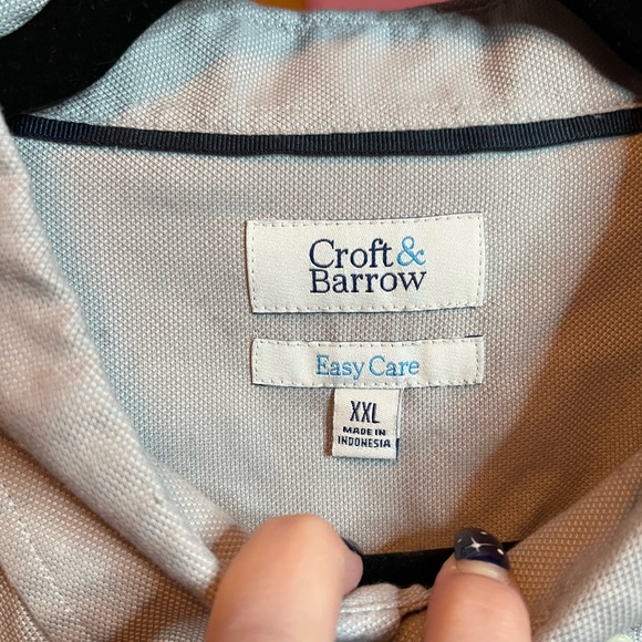 Croft & Barrow men’s button down long sleeve shirt, size XXL with front pocket - Picture 2 of 7